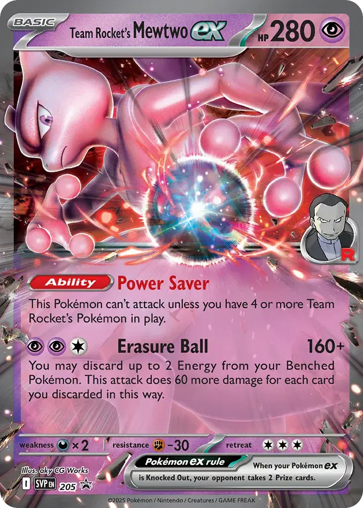 Team Rocket’s Mewtwo ex Scarlet & Violet Black Star Promos 205