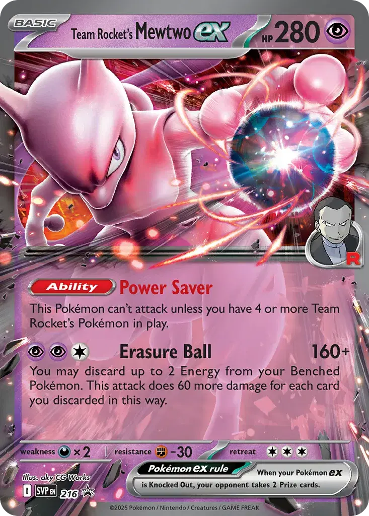 Team Rocket's Mewtwo ex Scarlet & Violet Black Star Promos 216