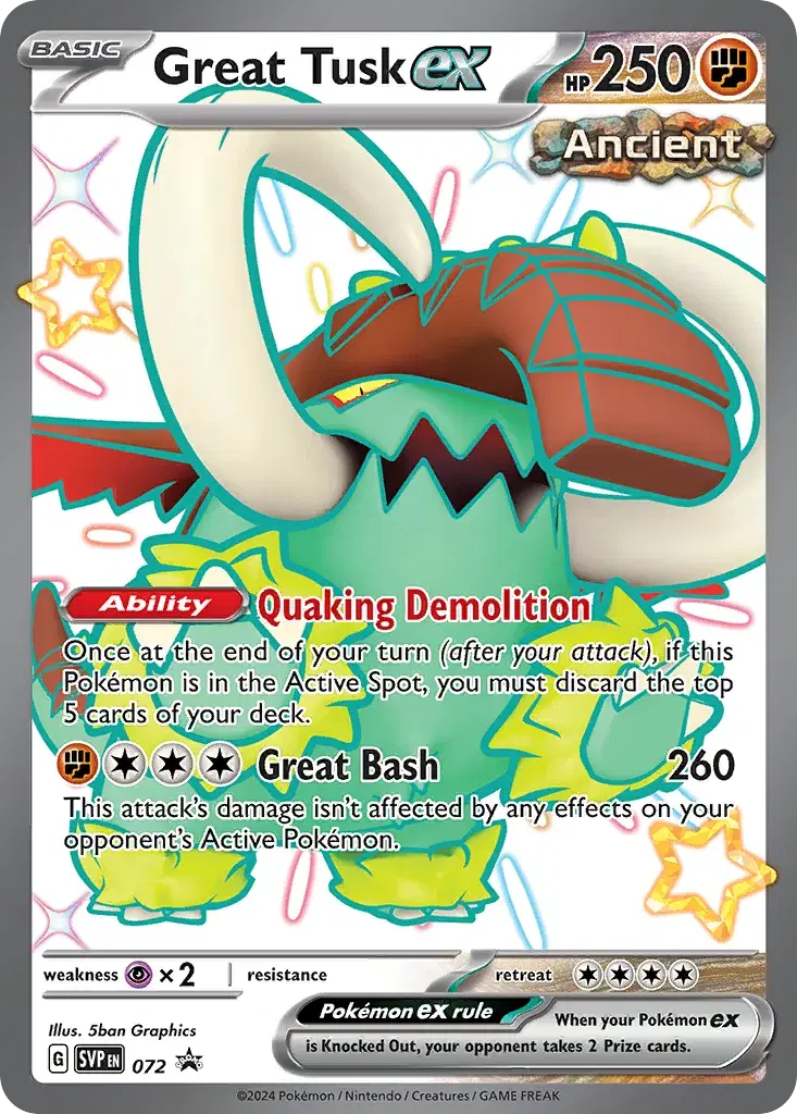 Great Tusk ex Scarlet & Violet Black Star Promos 72