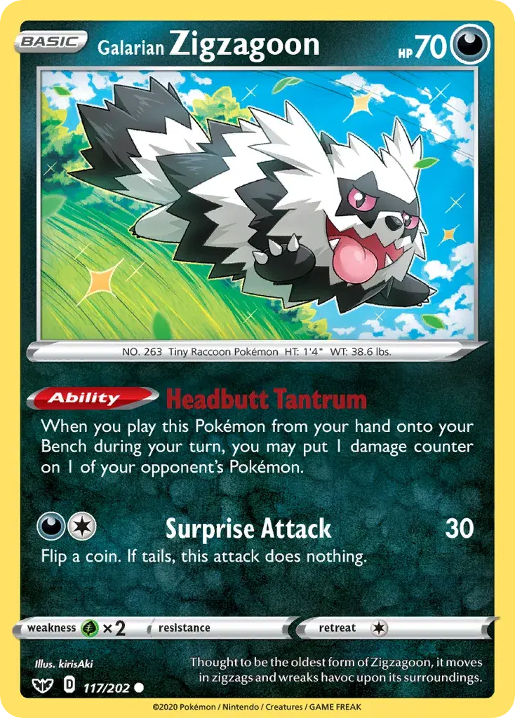 Galarian Zigzagoon Sword & Shield 117