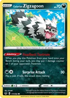 Galarian Zigzagoon Sword & Shield