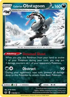 Galarian Obstagoon Sword & Shield