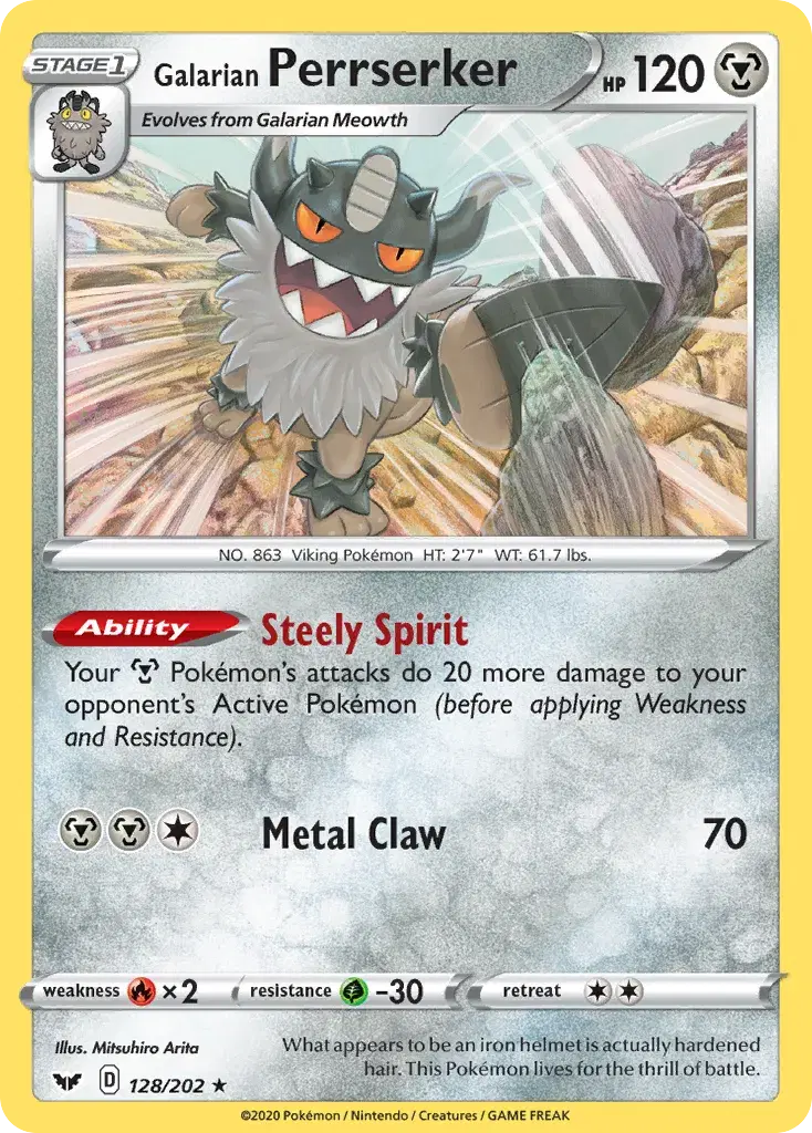 Galarian Perrserker Sword & Shield 128