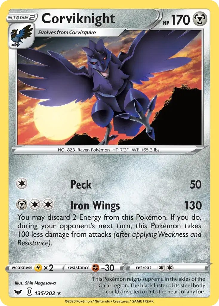 Corviknight Sword & Shield 135
