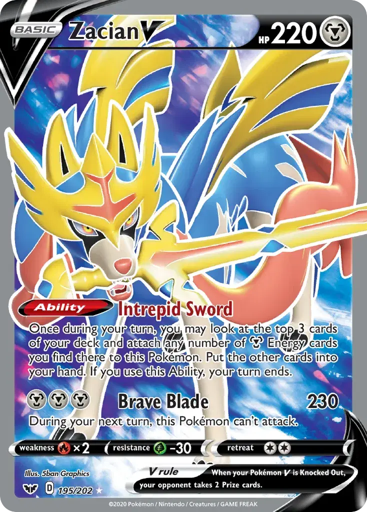 Zacian V Sword & Shield 195