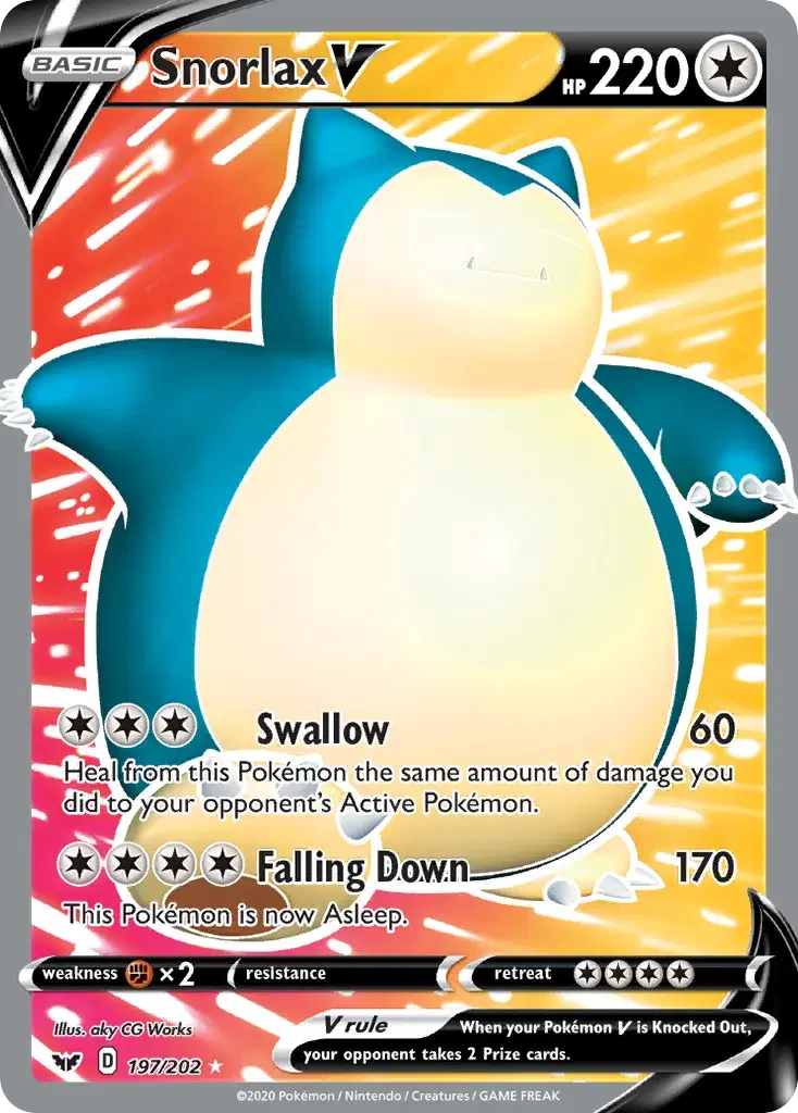 Snorlax V Sword & Shield 197