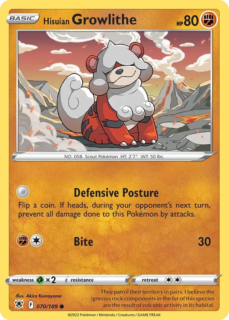 Hisuian Growlithe Astral Radiance 70