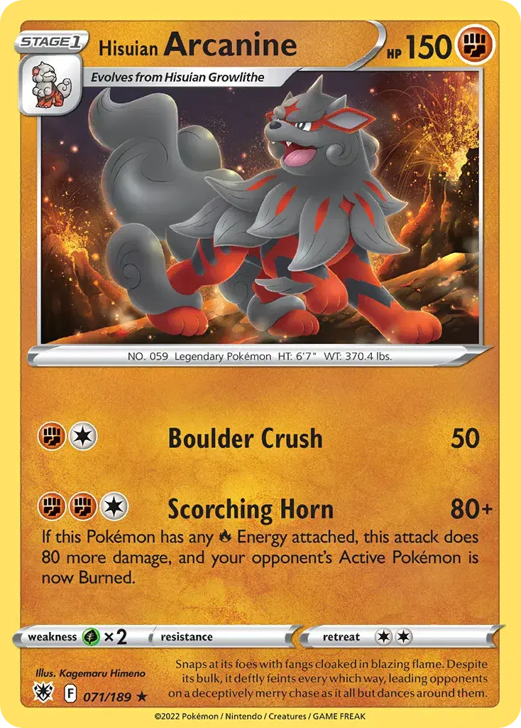 Hisuian Arcanine Astral Radiance 71