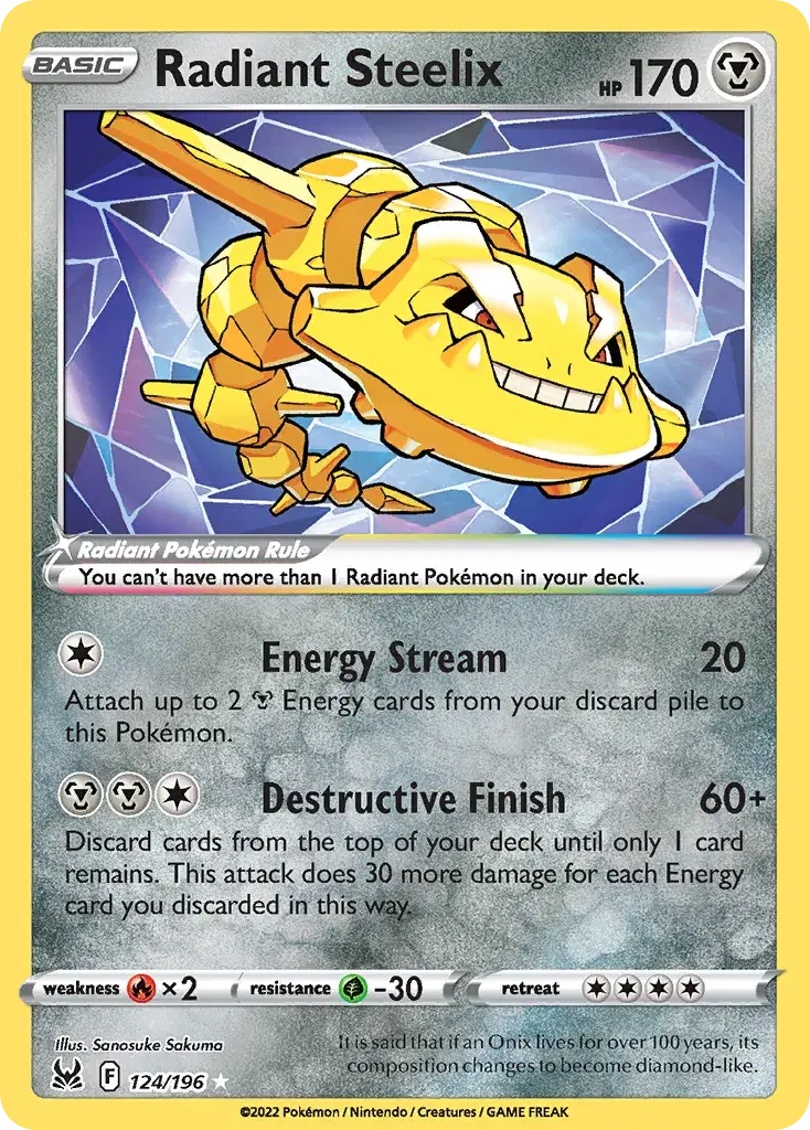 Radiant Steelix Lost Origin 124