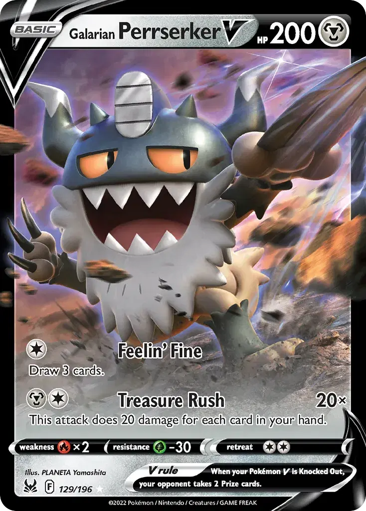 Galarian Perrserker V Lost Origin 129