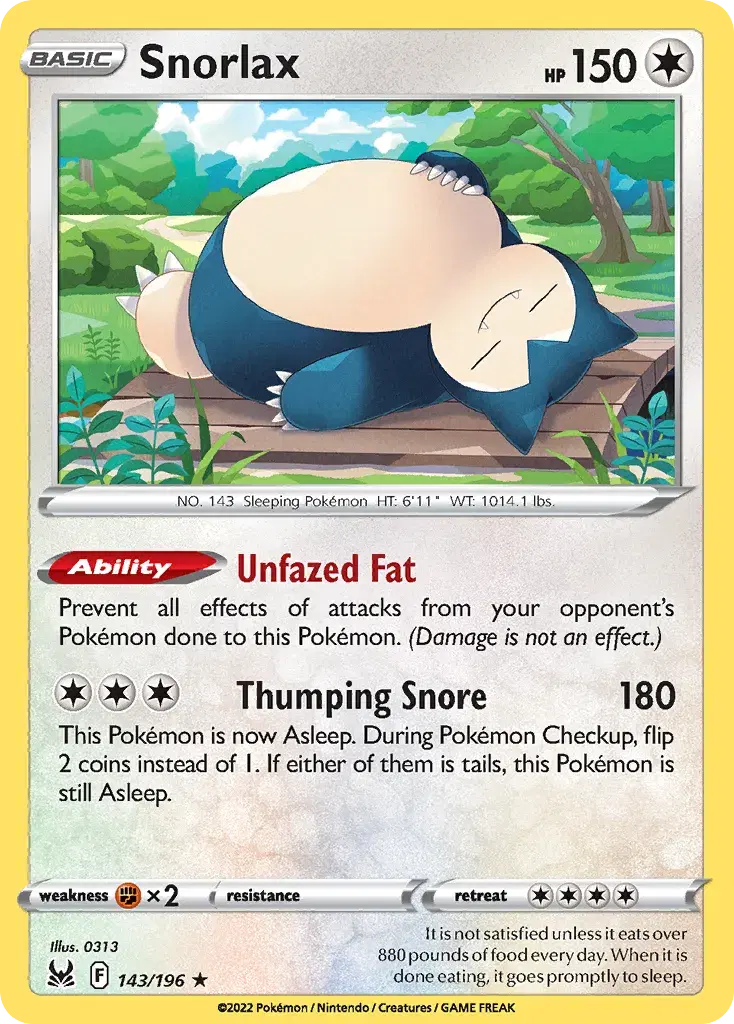 Snorlax Lost Origin 143