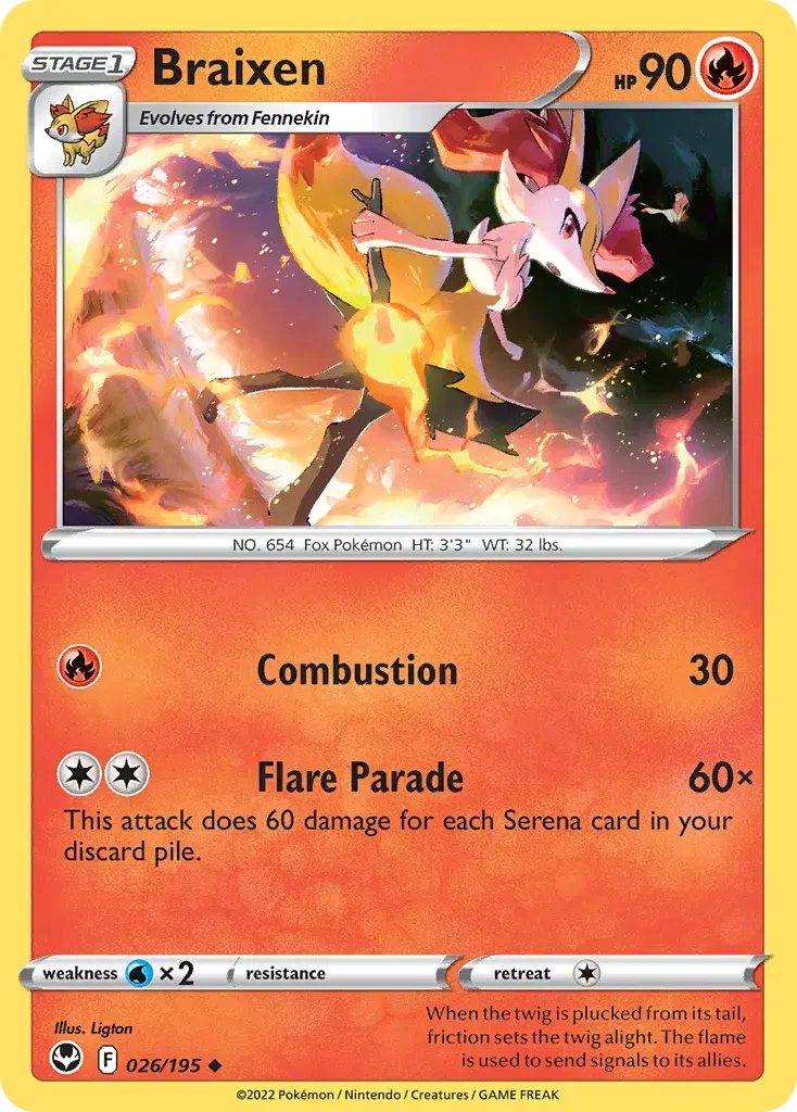 Braixen Silver Tempest 26