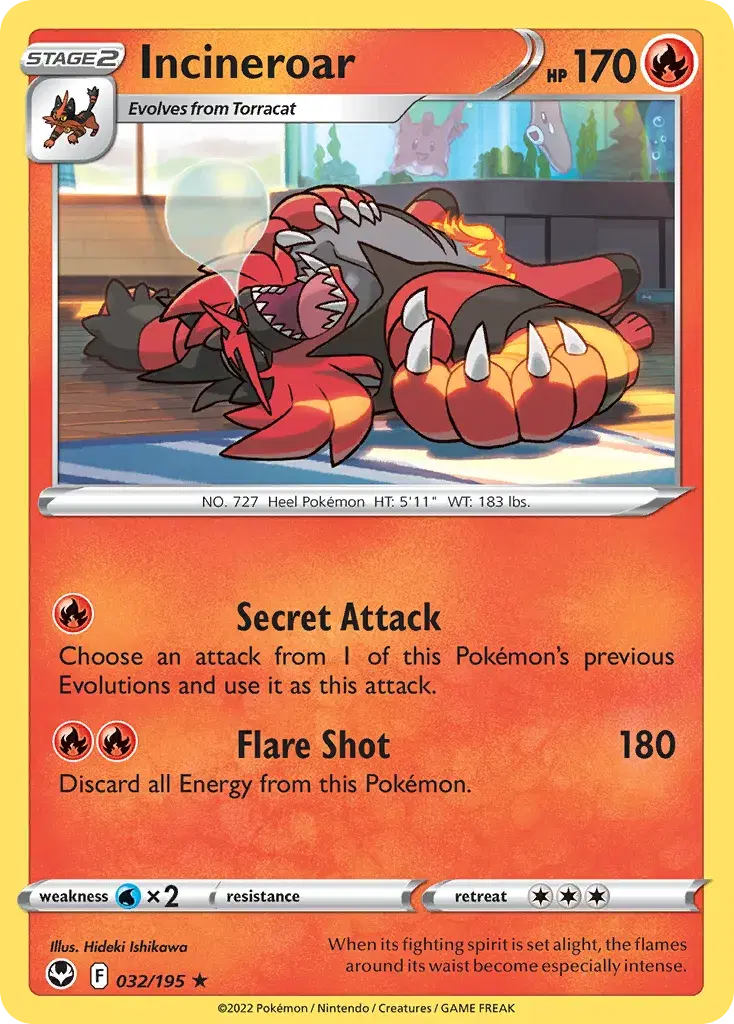 Incineroar Silver Tempest 32