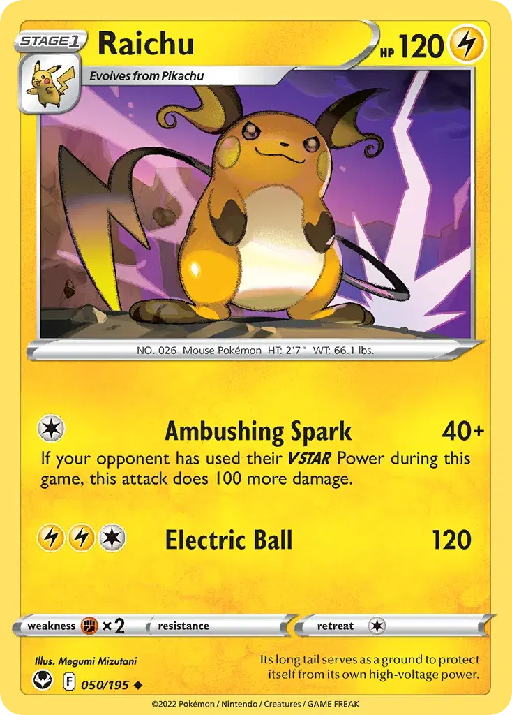 Raichu Silver Tempest 50