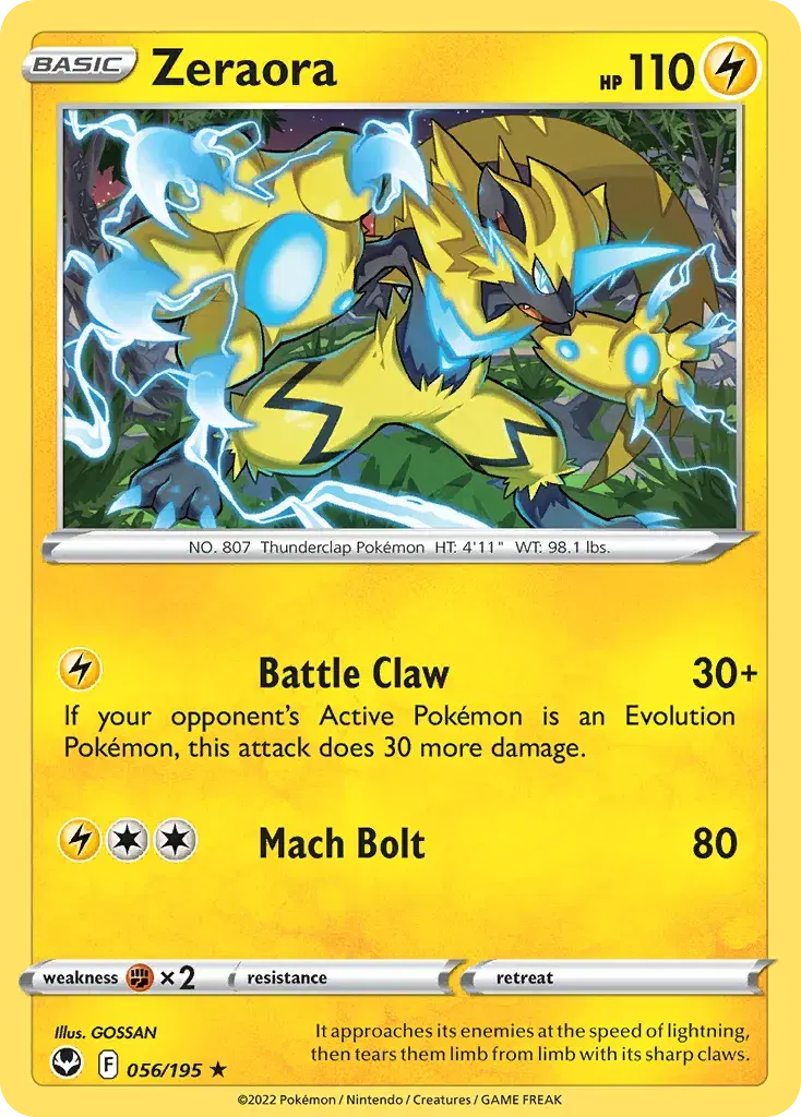 Zeraora Silver Tempest 56