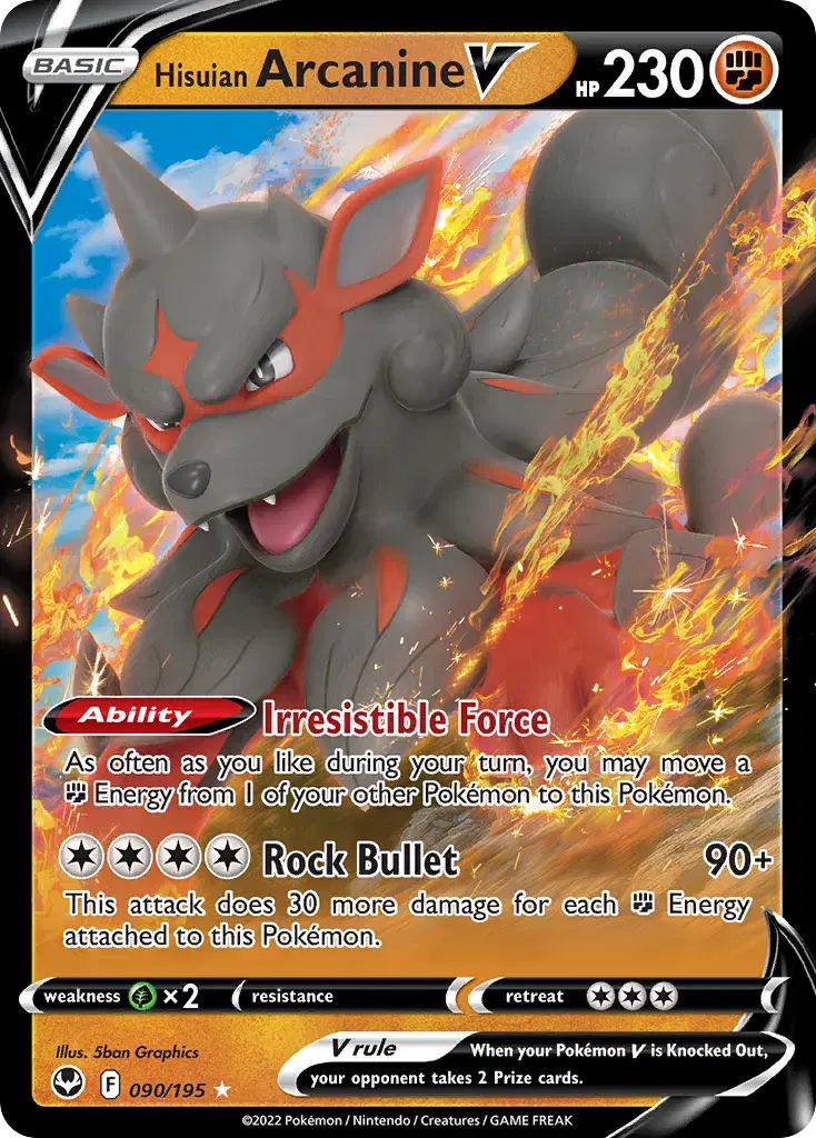 Hisuian Arcanine V Silver Tempest 90