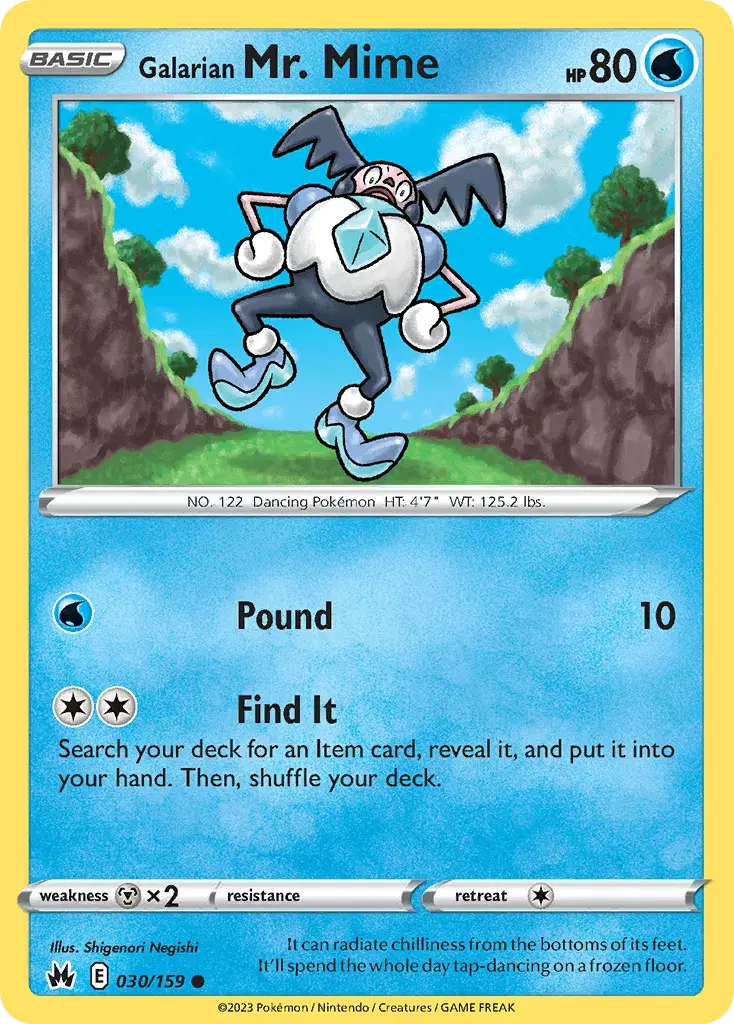 Galarian Mr. Mime Crown Zenith 30