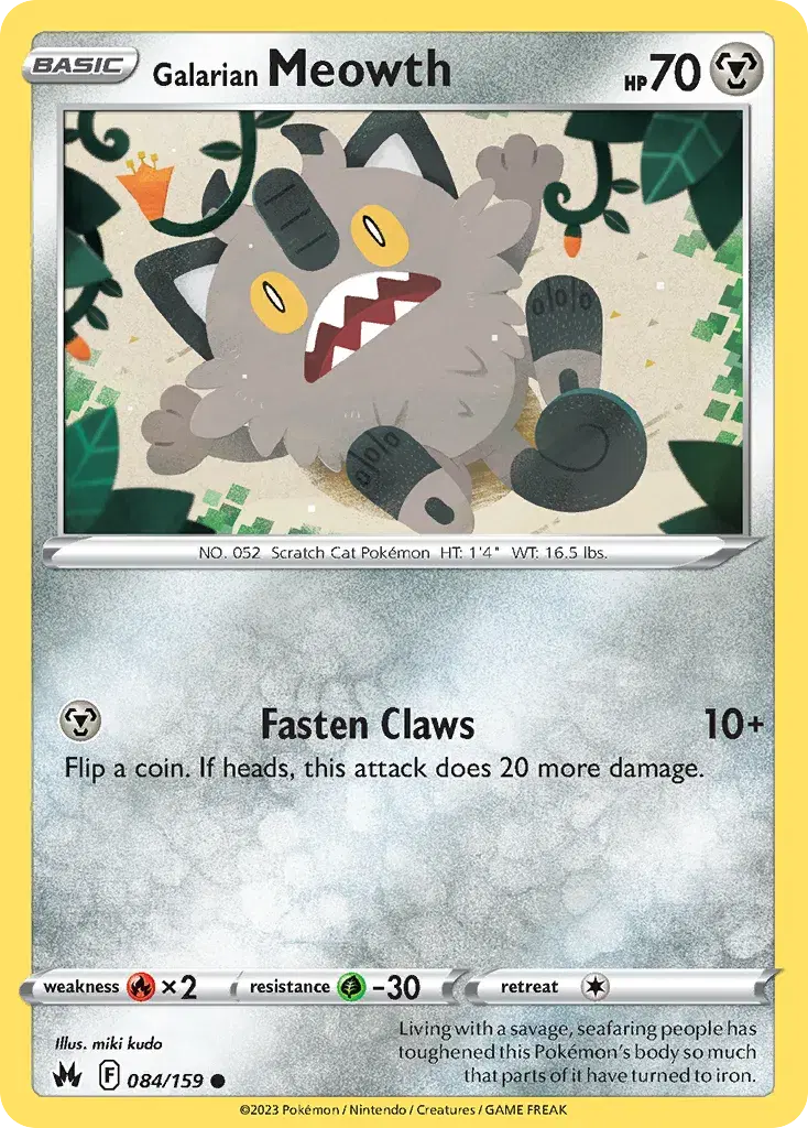Galarian Meowth Crown Zenith 84