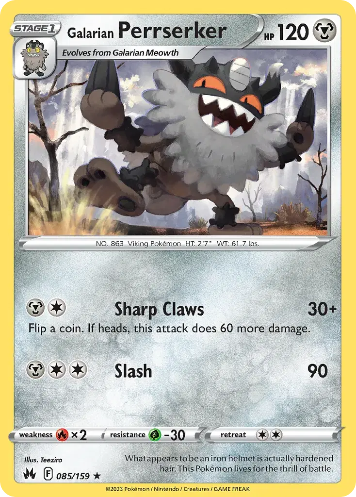 Galarian Perrserker Crown Zenith 85