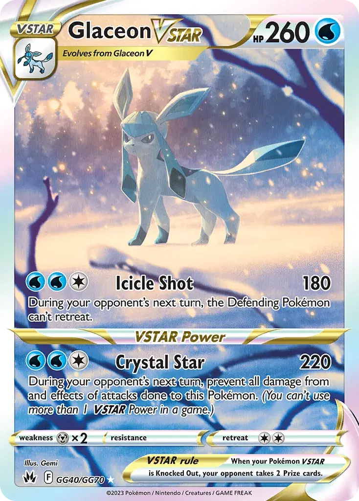 Glaceon VSTAR Crown Zenith Galarian Gallery GG40