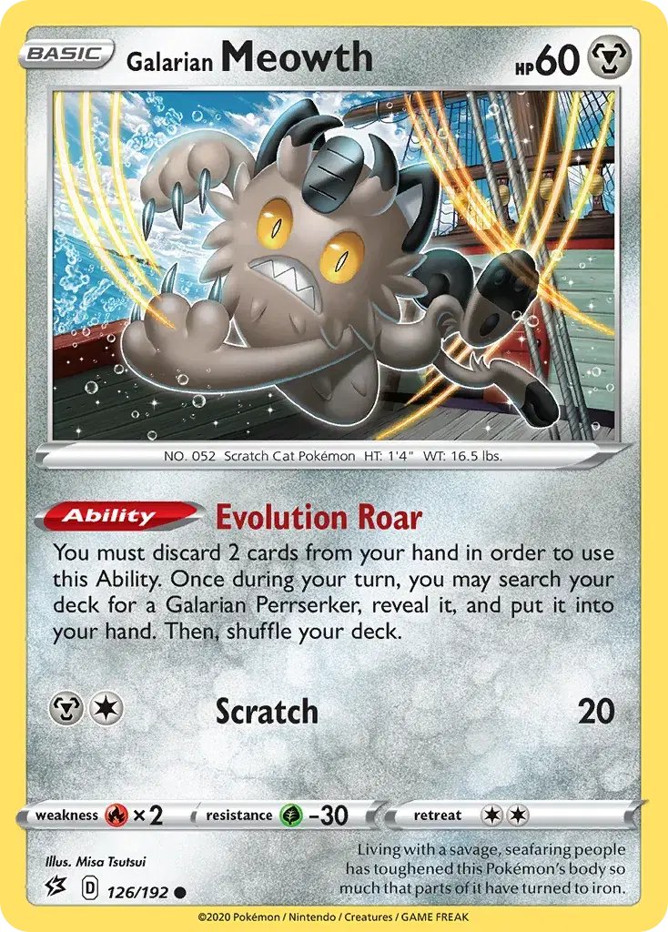 Galarian Meowth Rebel Clash 126
