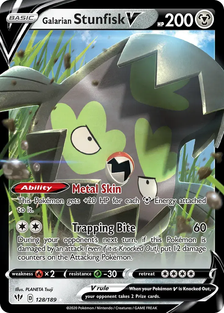 Galarian Stunfisk V Darkness Ablaze 128