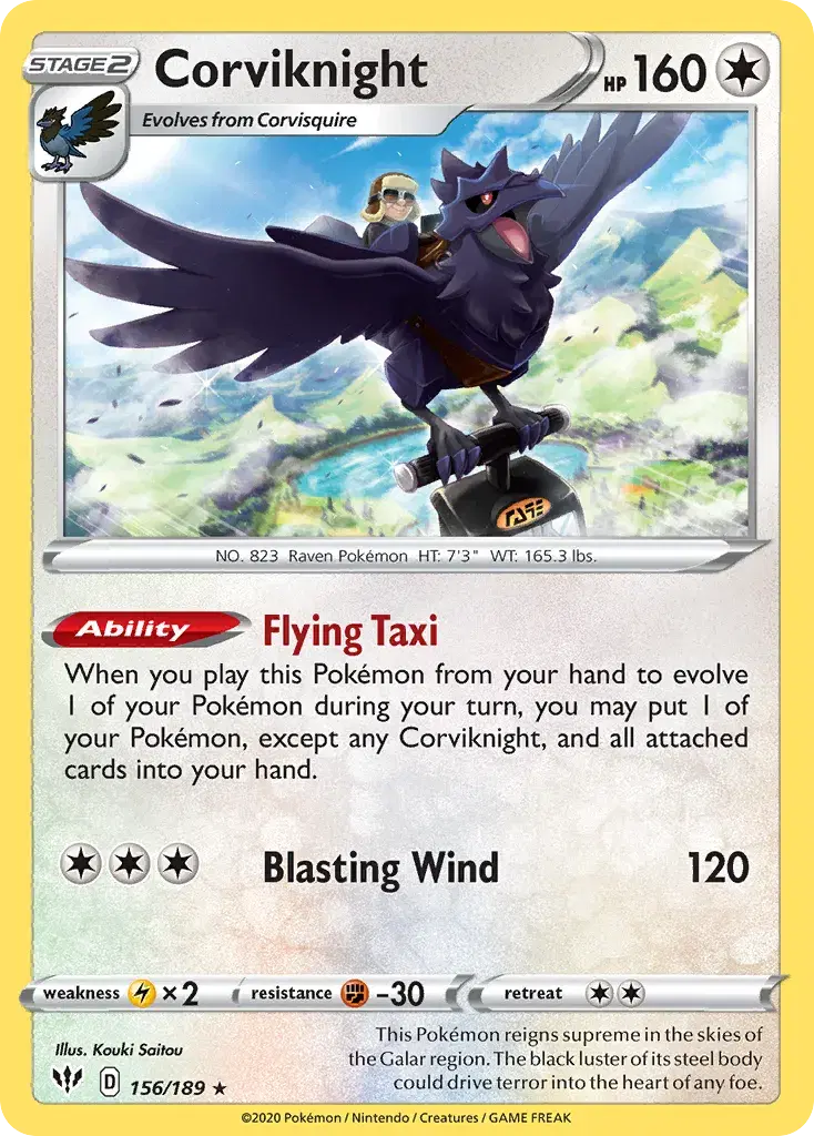 Corviknight Darkness Ablaze 156