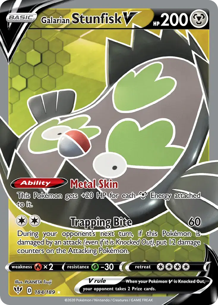 Galarian Stunfisk V Darkness Ablaze 184