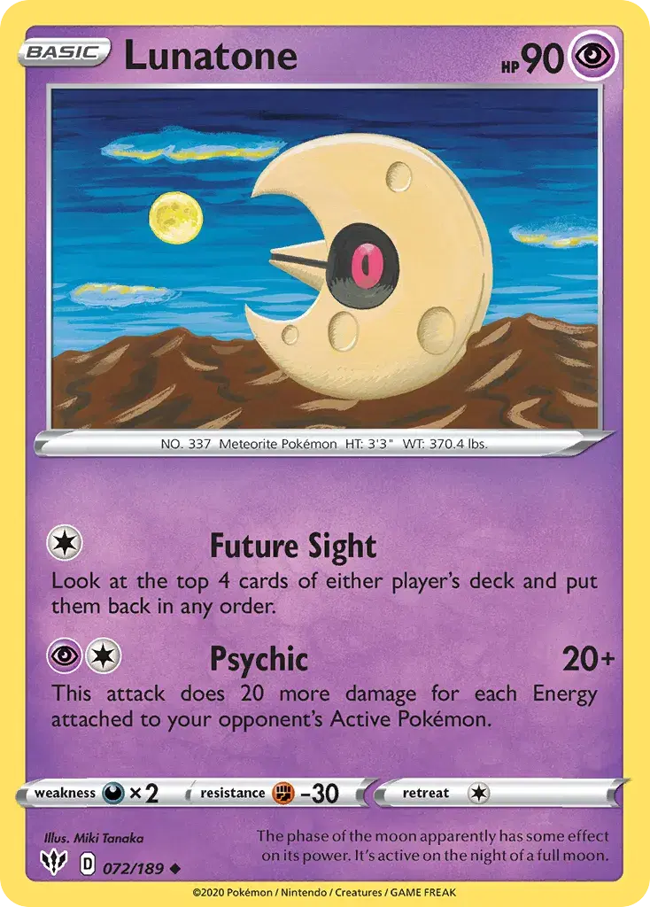 Lunatone Darkness Ablaze 72