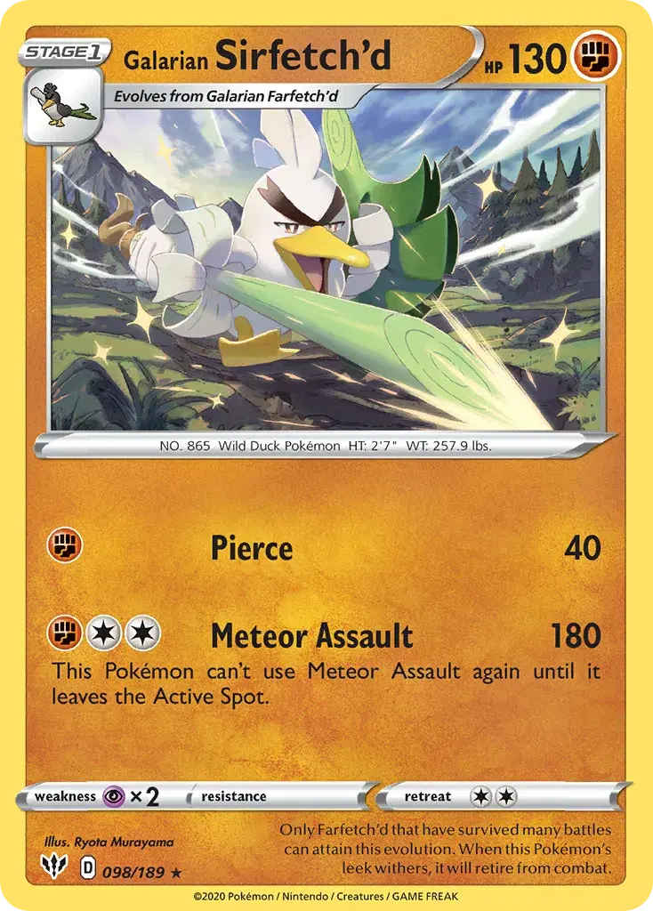 Galarian Sirfetch'd Darkness Ablaze 98