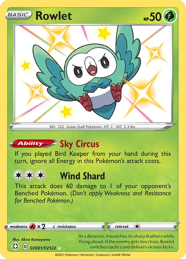 Rowlet Shining Fates Shiny Vault SV001