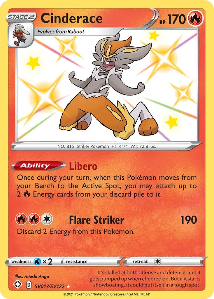 Cinderace Shining Fates Shiny Vault SV017