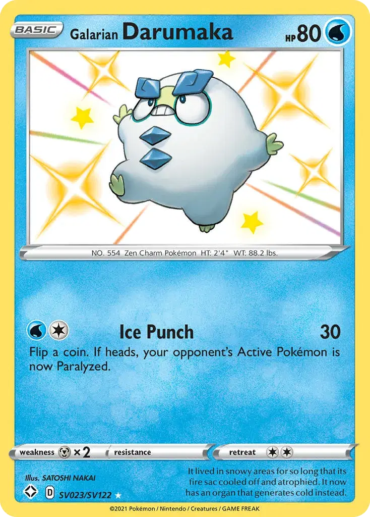 Galarian Darumaka Shining Fates Shiny Vault SV023