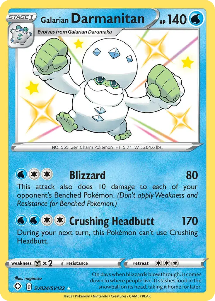Galarian Darmanitan Shining Fates Shiny Vault SV024