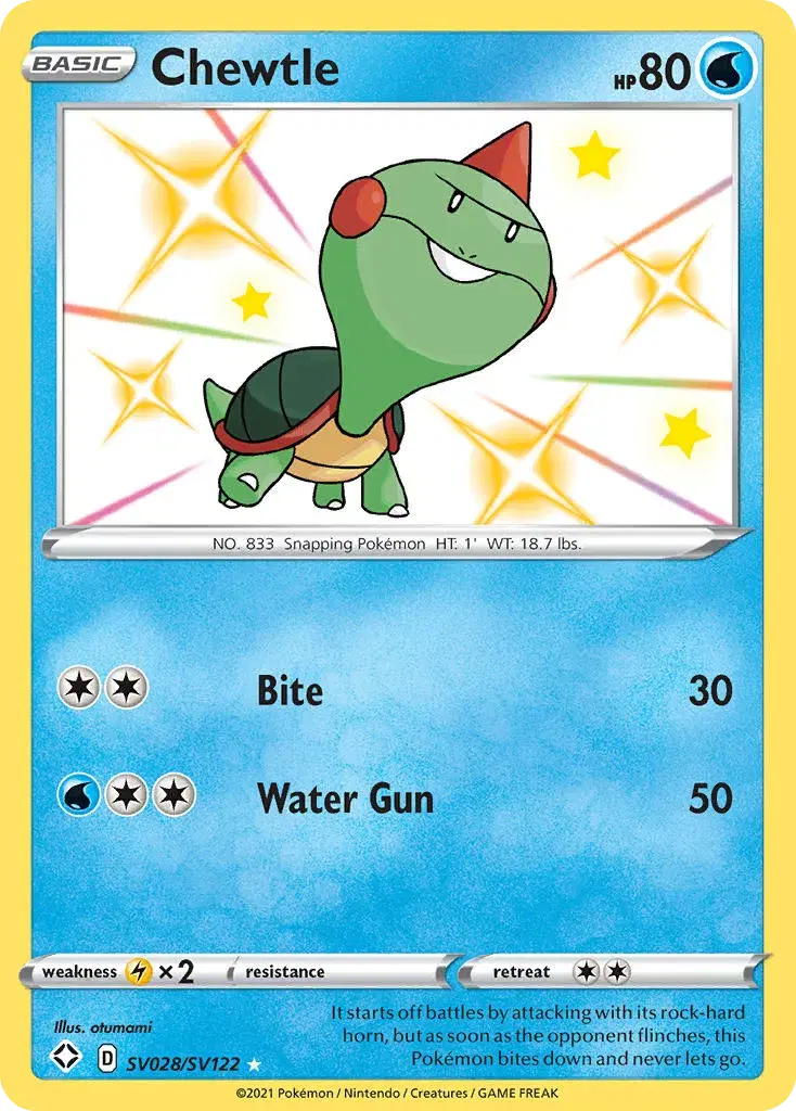 Chewtle Shining Fates Shiny Vault SV028