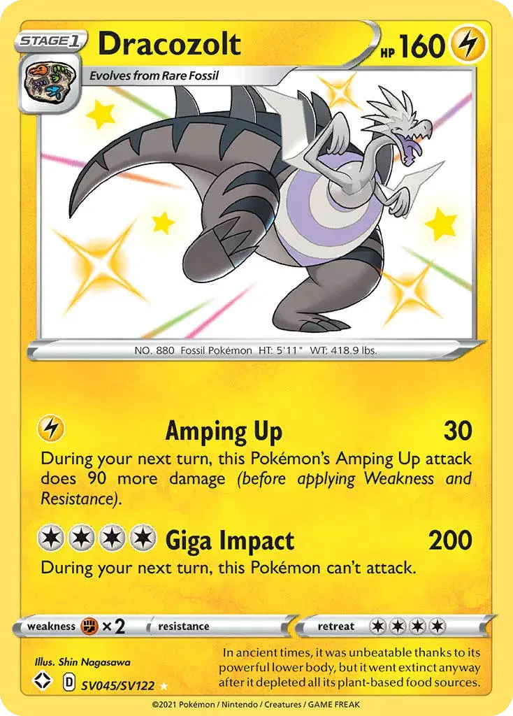 Dracozolt Shining Fates Shiny Vault SV045