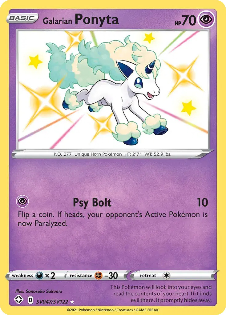 Galarian Ponyta Shining Fates Shiny Vault SV047