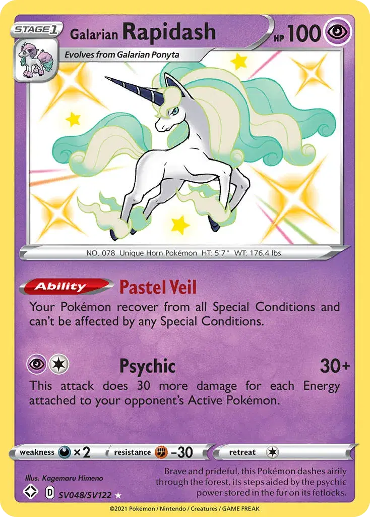 Galarian Rapidash Shining Fates Shiny Vault SV048