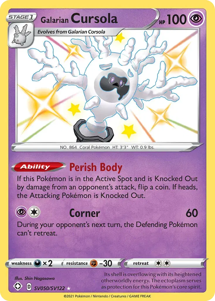 Galarian Cursola Shining Fates Shiny Vault SV050