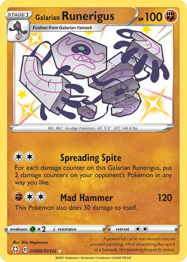 Galarian Runerigus Shining Fates Shiny Vault SV066