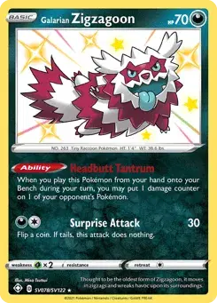 Galarian Zigzagoon Shining Fates Shiny Vault