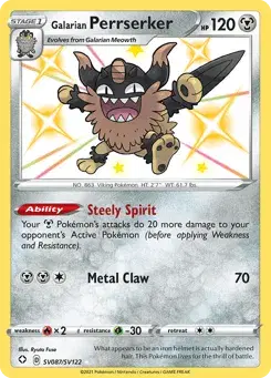 Galarian Perrserker Shining Fates Shiny Vault