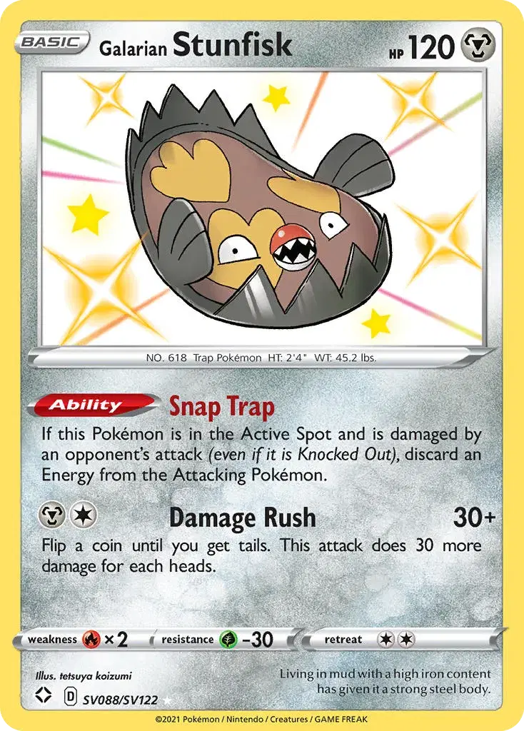 Galarian Stunfisk Shining Fates Shiny Vault SV088