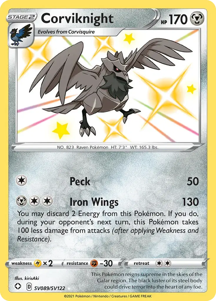 Corviknight Shining Fates Shiny Vault SV089