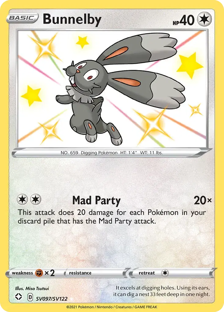 Bunnelby Shining Fates Shiny Vault SV097