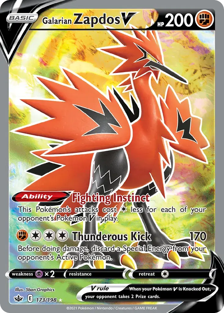 Galarian Zapdos V Chilling Reign 173