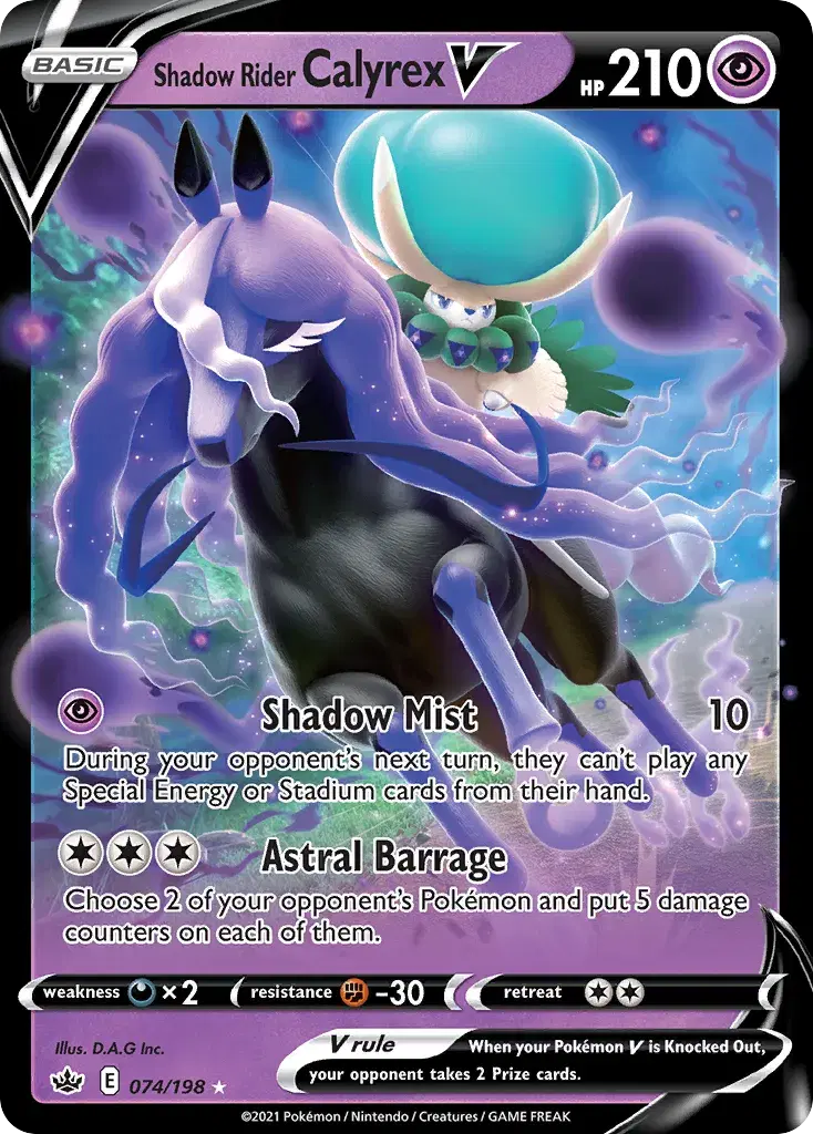 Shadow Rider Calyrex V Chilling Reign 74