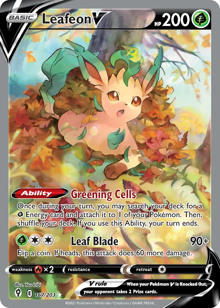 Leafeon V Evolving Skies 167