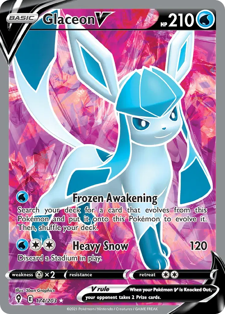 Glaceon V Evolving Skies 174
