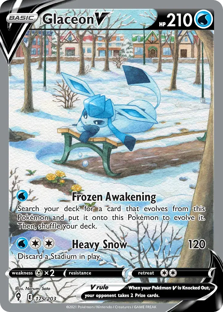 Glaceon V Evolving Skies 175